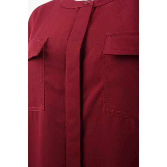 Trina Turk Womens Boyant Shirt Dress Sz 8 Maroon Red Short sleeved NWT NO BELT - Picture 4 of 6